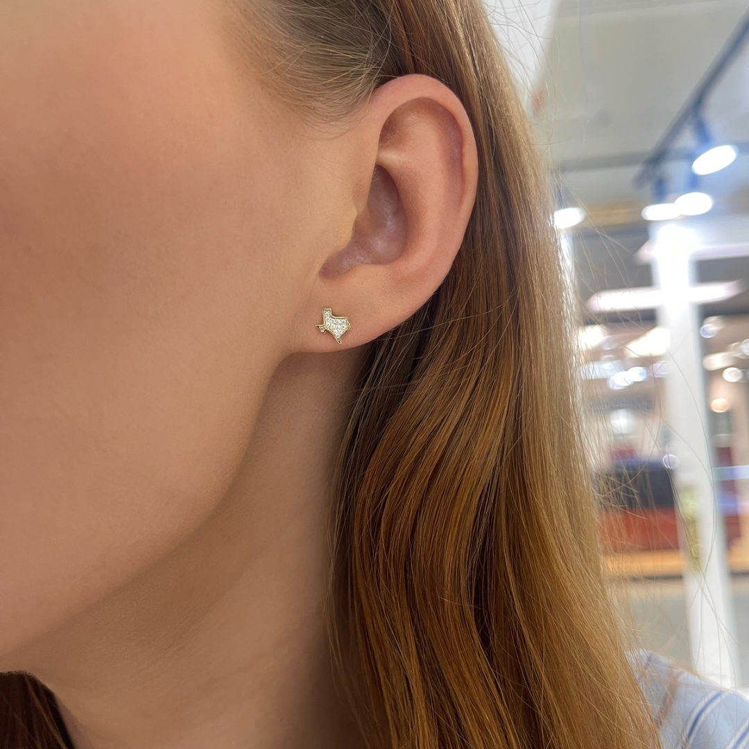 Lone Star Tiny Texas Diamond Stud Earrings