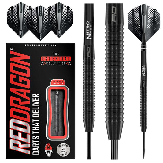 RED DRAGON - Razor Edge Black Darts - 85% Tungsten - 20g