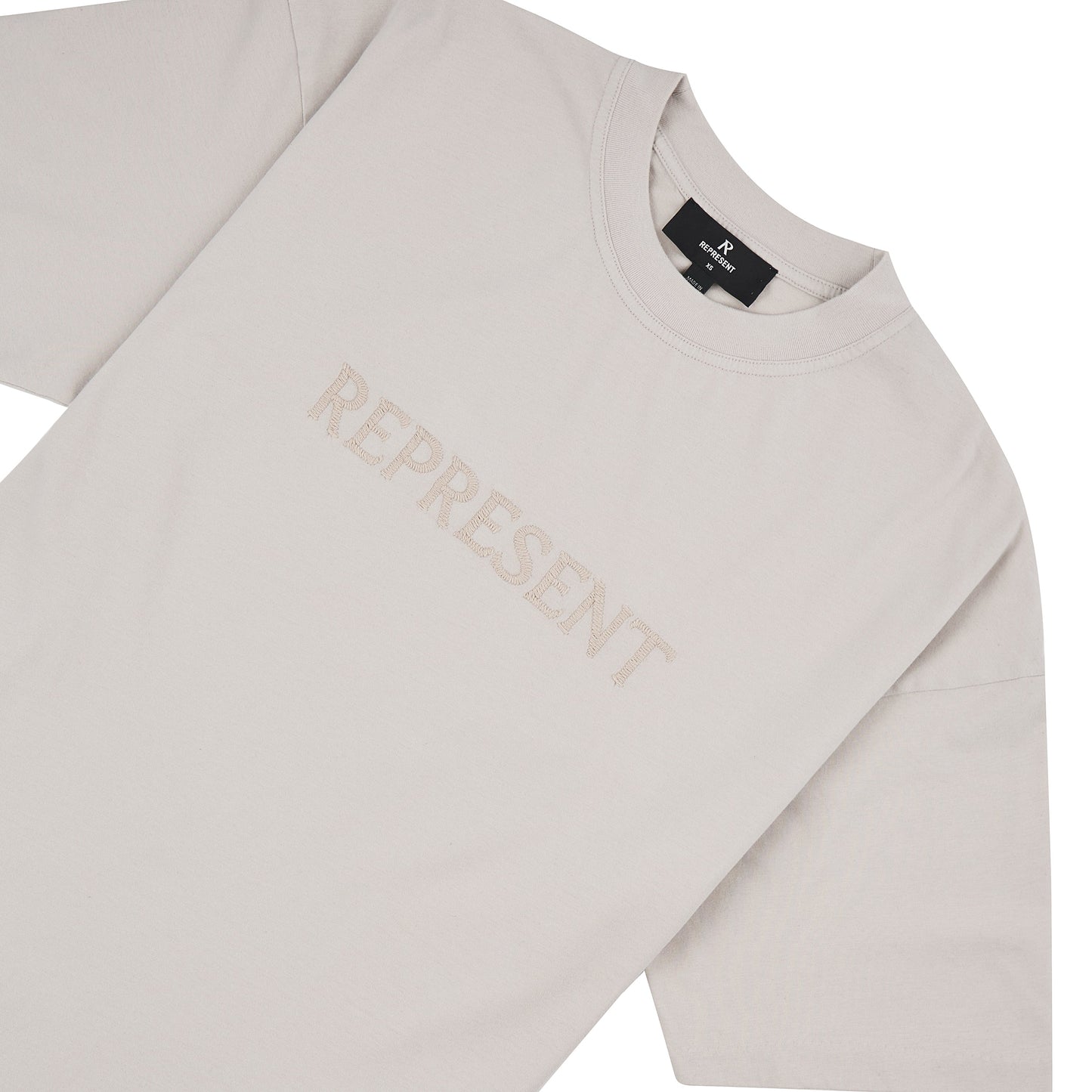 Embroidered Serif Tee | Concrete