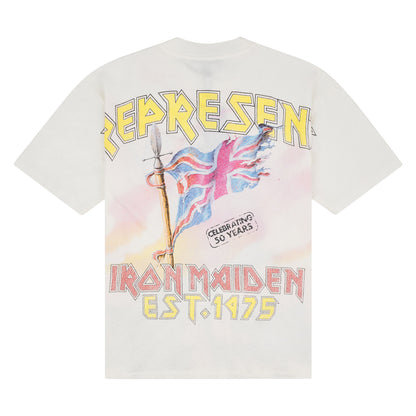 Iron Maiden Steed Tee | Flat White
