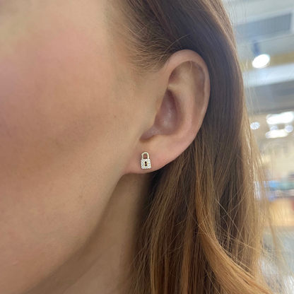 "Lock It Up" Diamond Stud Earrings