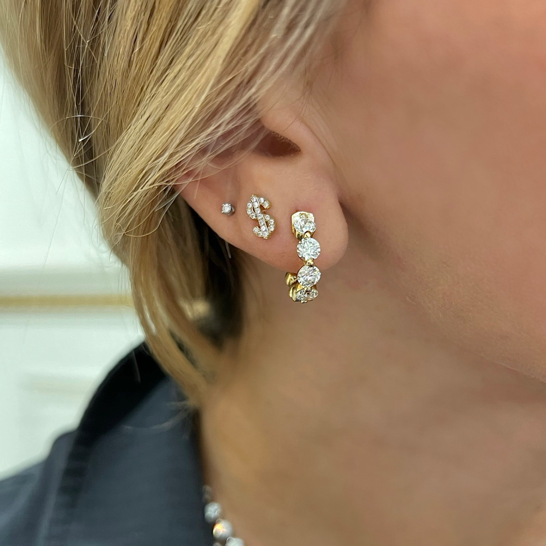 Benjamin Dollar Sign Cash Stud Earrings