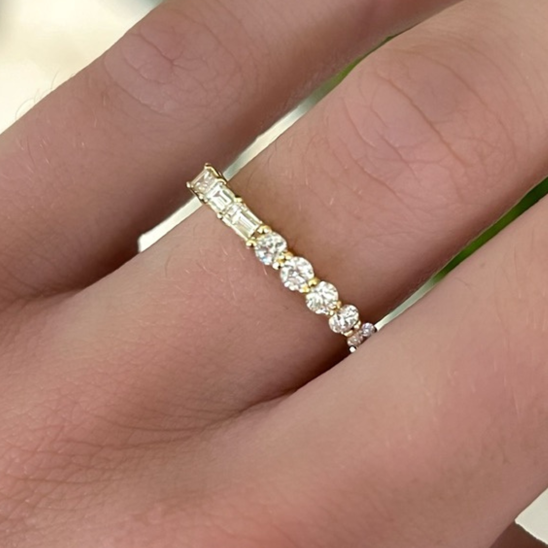 Best of Both Baguette and Round Eternity Band