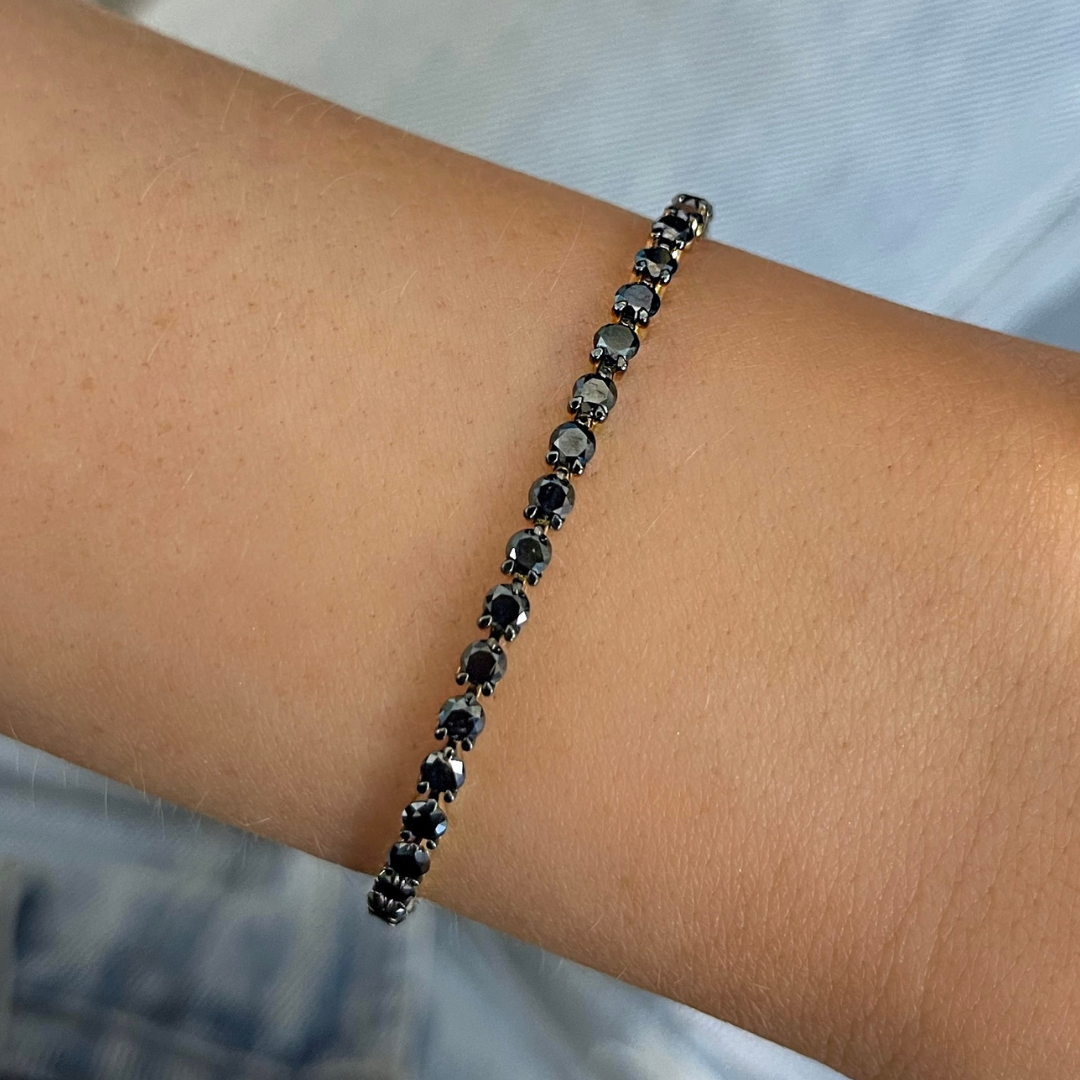 Black Diamond Tennis Bracelet 5.21 ctw