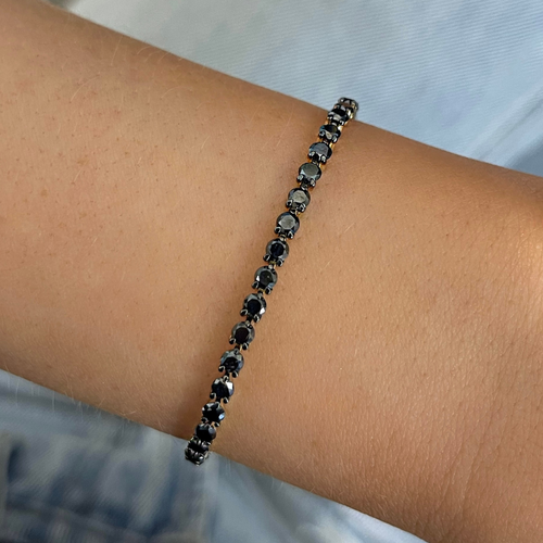 Black Diamond Tennis Bracelet 5.21 ctw