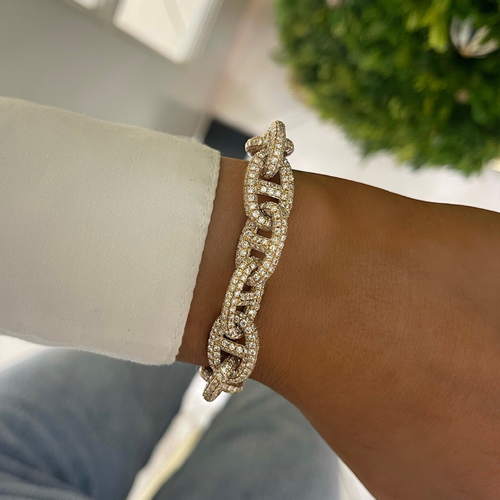 Cadencia Pave Diamond Chain Link Bracelet 24.35 ctw