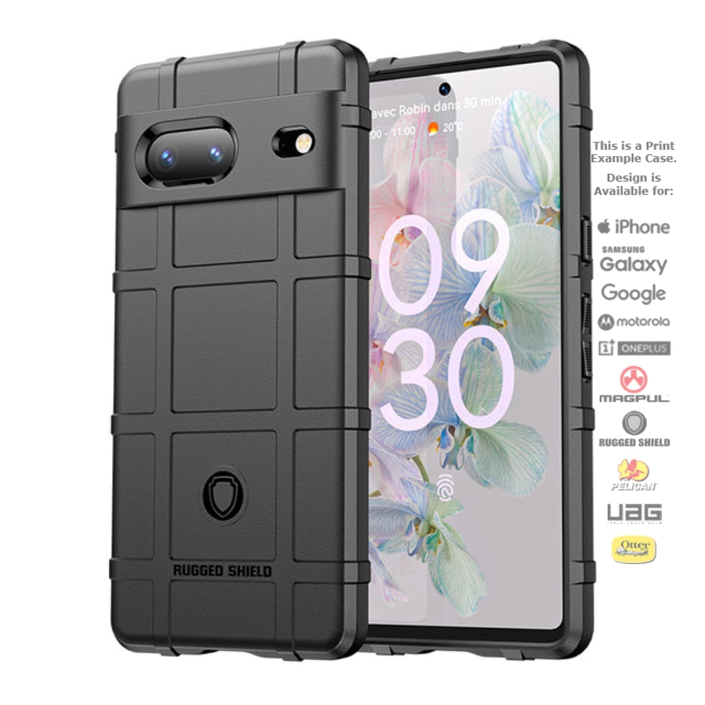 Rugged Shield Branded Solid Color TPU Cases for Google Pixel Phone Models