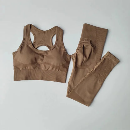 Women's Fitness Yoga Set - Sports Bra & High Waist Leggings