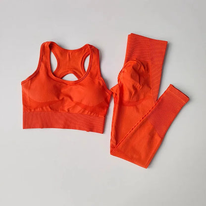 Women's Fitness Yoga Set - Sports Bra & High Waist Leggings