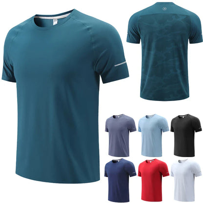 Men Gym T-shirt Quick Dry Sport Short Sleeve