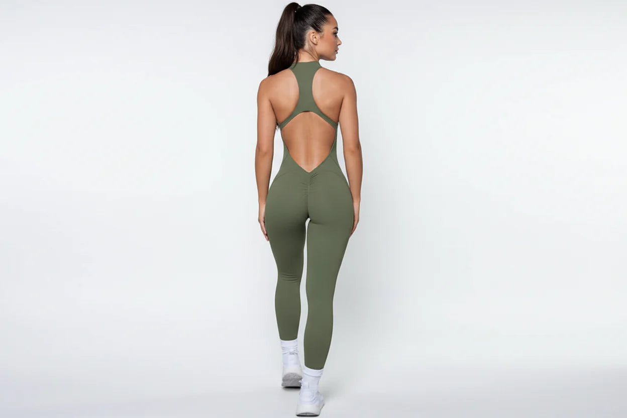 Phia Women’s Sleeveless Zipper Scrunch Jumpsuit