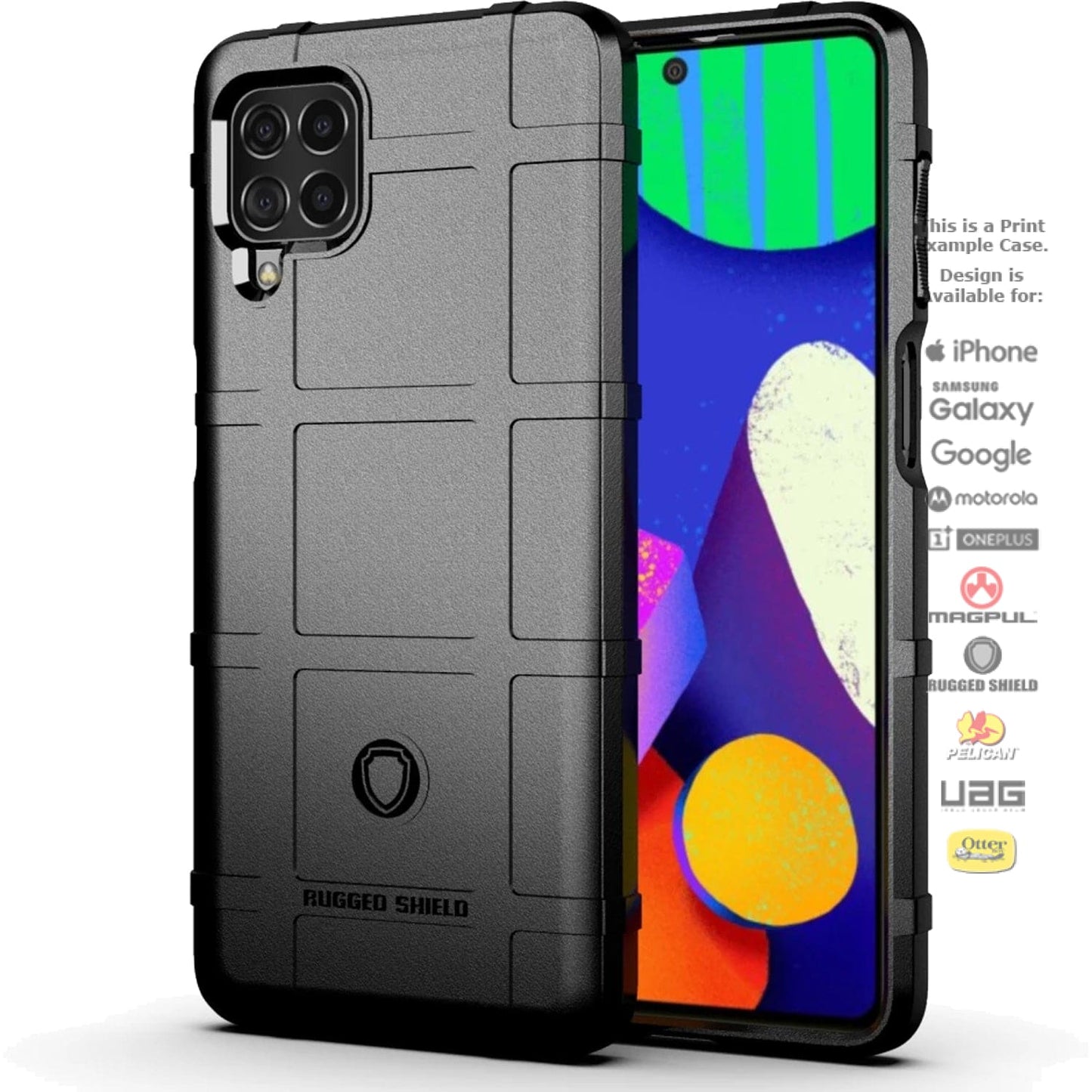 Rugged Shield Branded Solid Color TPU Cases for Samsung Galaxy Phone Models