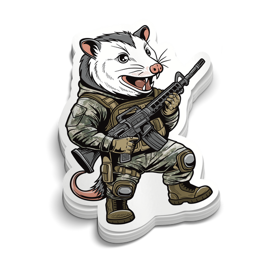Possum Soldier | Funny Military Stickers | Perfect for Laptops