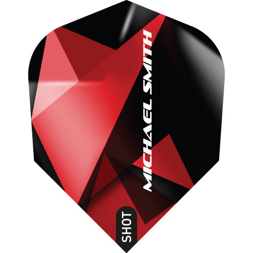 SHOT - Michael Smith Red Achieve Dart Flight Set - Small Standard