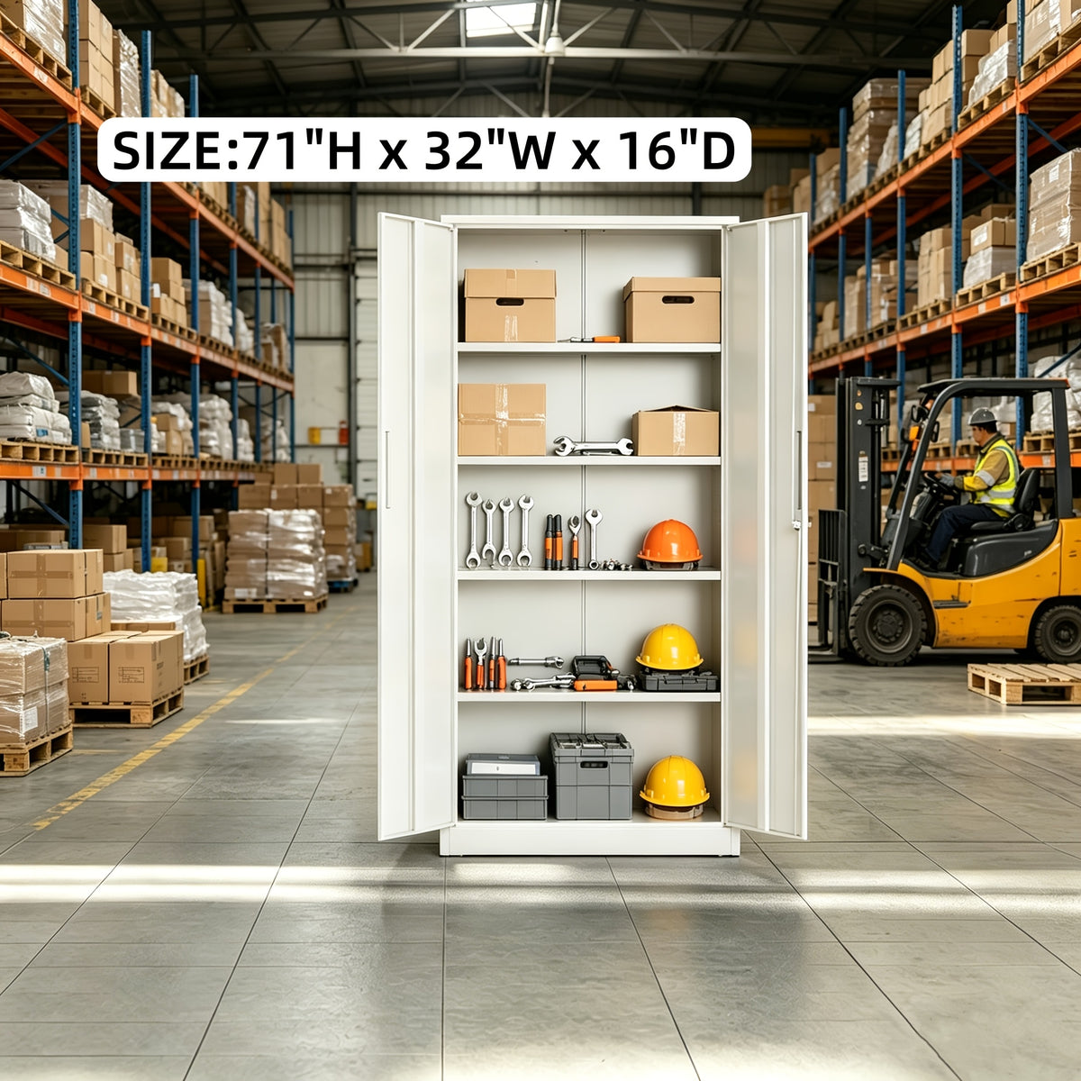 [With Wheels, Adjustable] Metal Storage Cabinet With Wheels, Pegboards, Locking Doors And 4 Adjustable Shelves, 71"H/72"H/73"H Tool Cabinet For Garage, Home, Basement, Kitchen