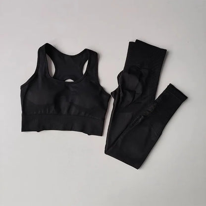 Women's Fitness Yoga Set - Sports Bra & High Waist Leggings