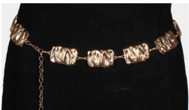 Warped Metallic Square Chain Belt