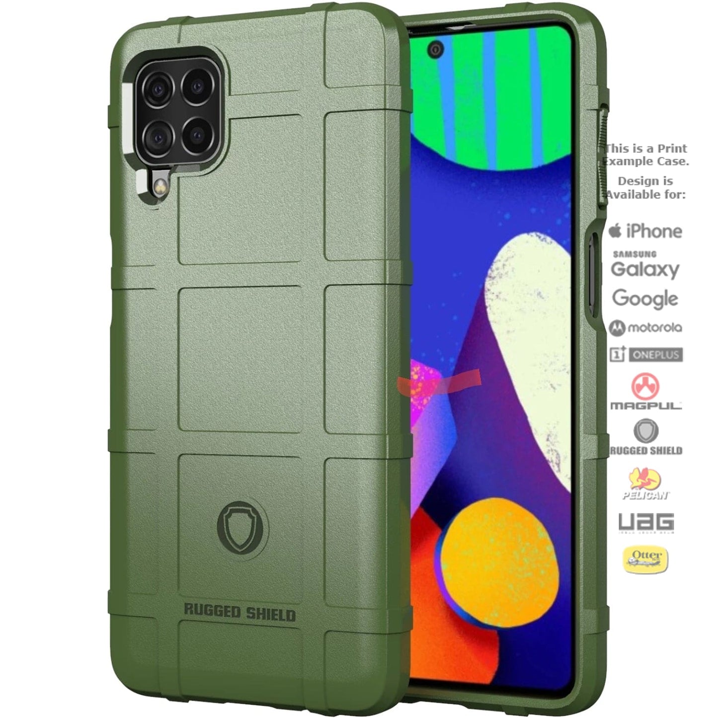 Rugged Shield Branded Solid Color TPU Cases for Samsung Galaxy Phone Models