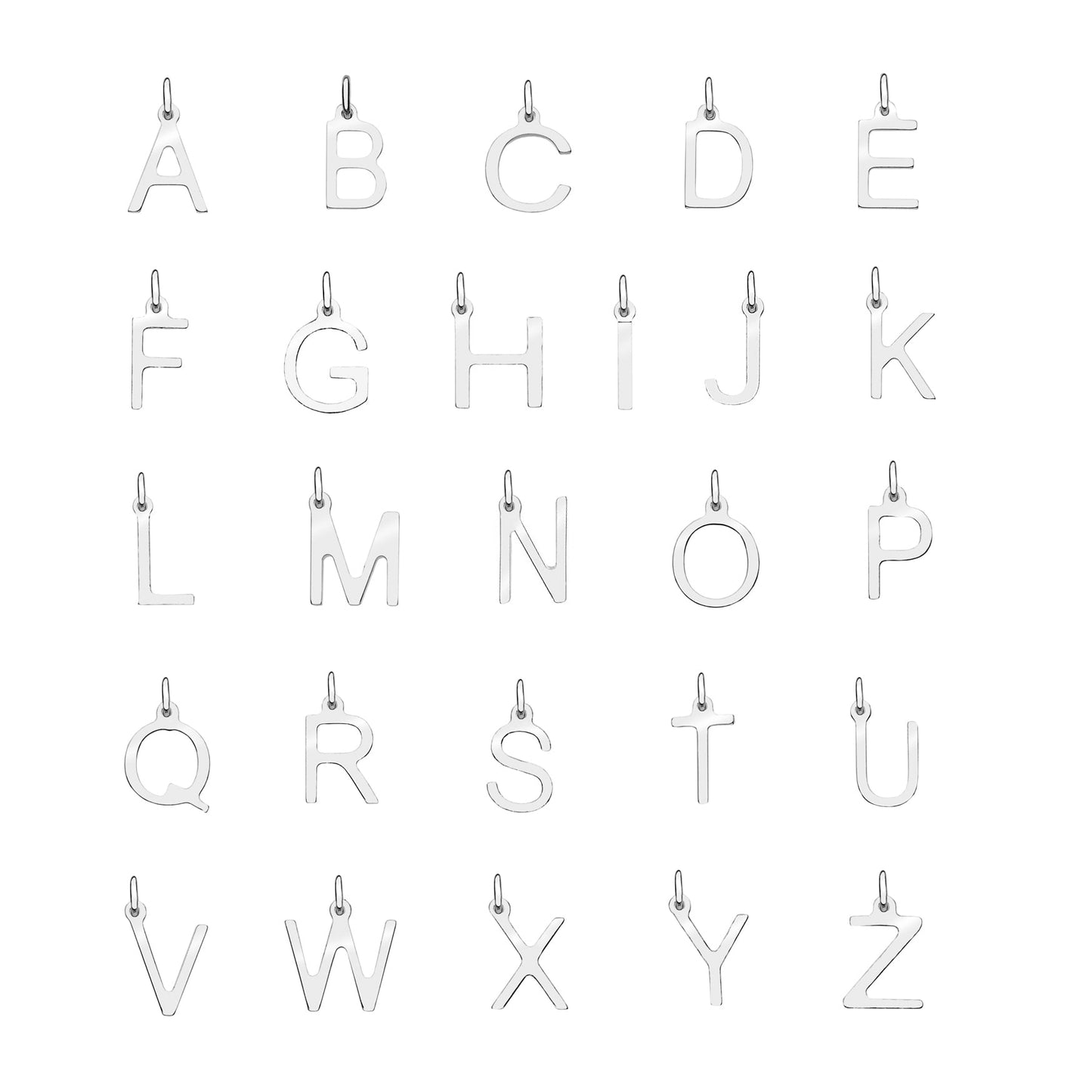 Silver Initial Letter Necklace