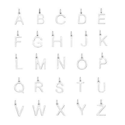Solid White Gold Individual Initial Charm