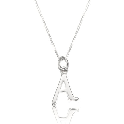 Silver Curve Initial Letter Necklace