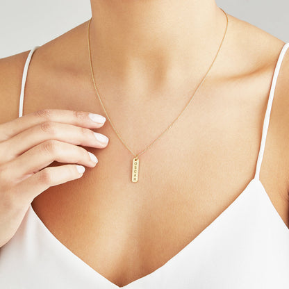 Gold Personalised Bar Necklace