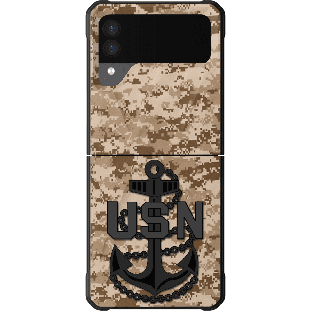 US Navy Anchor on Navy Digital Camouflage Custom Printed Case Design for Apple, Samsung, Google & Motorola Phone Models
