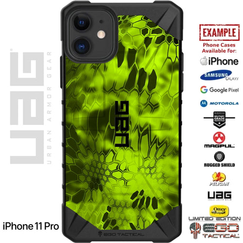 Kryptek Uranium Green Hi Vis Yellow Camouflage Pattern Custom Printed Case Design for Apple, Samsung, Google & Motorola Phone Models