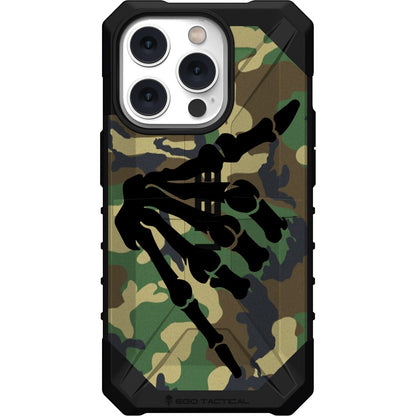 Shaka Hang Loose Skeleton Hand on US Military Camouflage Custom Printed Case Design for Apple, Samsung, Google & Motorola Phone Models