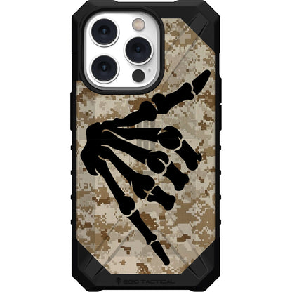 Shaka Hang Loose Skeleton Hand on US Military Camouflage Custom Printed Case Design for Apple, Samsung, Google & Motorola Phone Models