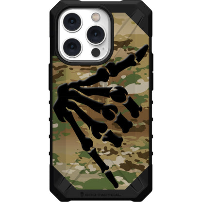 Shaka Hang Loose Skeleton Hand on US Military Camouflage Custom Printed Case Design for Apple, Samsung, Google & Motorola Phone Models