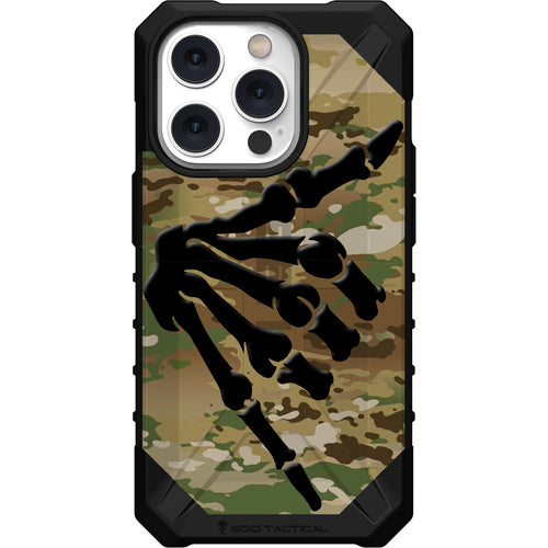 Shaka Hang Loose Skeleton Hand on US Military Camouflage Custom Printed Case Design for Apple, Samsung, Google & Motorola Phone Models