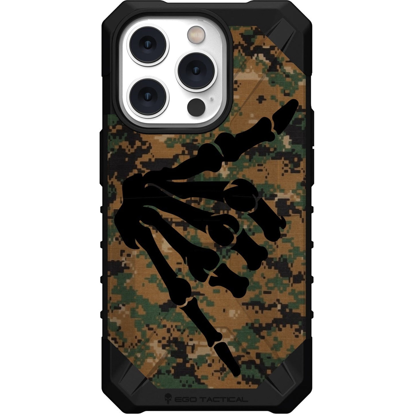 Shaka Hang Loose Skeleton Hand on US Military Camouflage Custom Printed Case Design for Apple, Samsung, Google & Motorola Phone Models