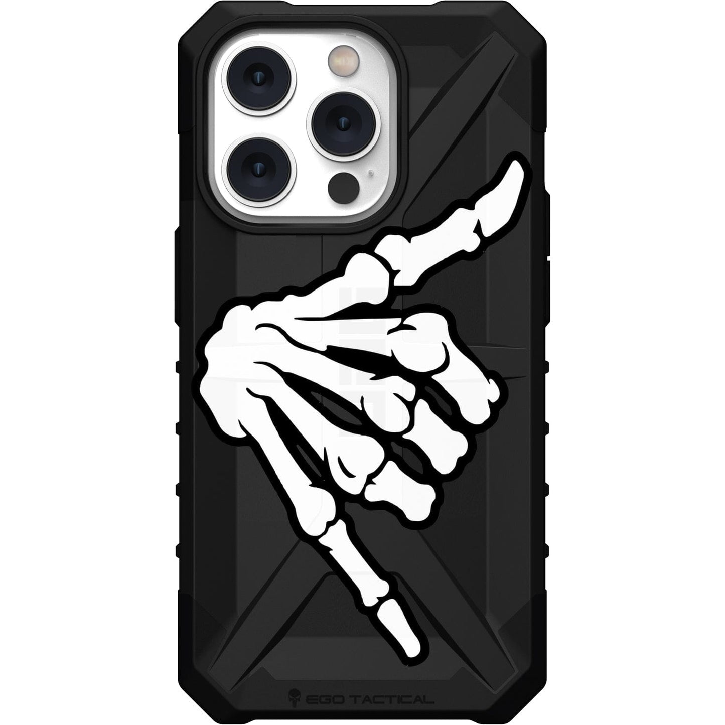 Shaka Hang Loose Skeleton Hand on US Military Camouflage Custom Printed Case Design for Apple, Samsung, Google & Motorola Phone Models