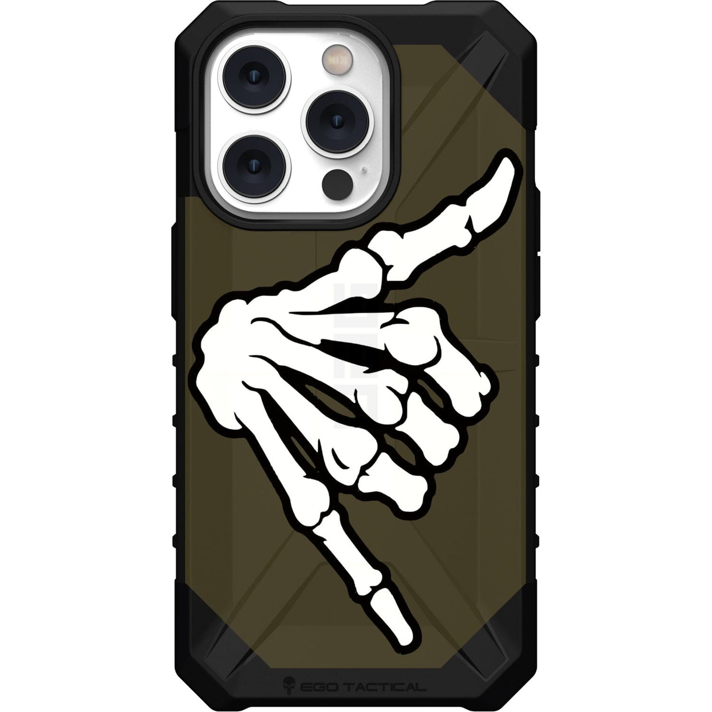 Shaka Hang Loose Skeleton Hand on US Military Camouflage Custom Printed Case Design for Apple, Samsung, Google & Motorola Phone Models
