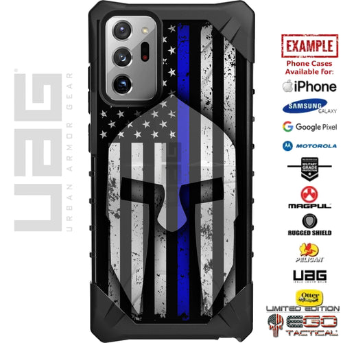 Ghost Spartan on Thin Line Flag Styles Custom Printed Case Design for Apple, Samsung, Google & Motorola Phone Models