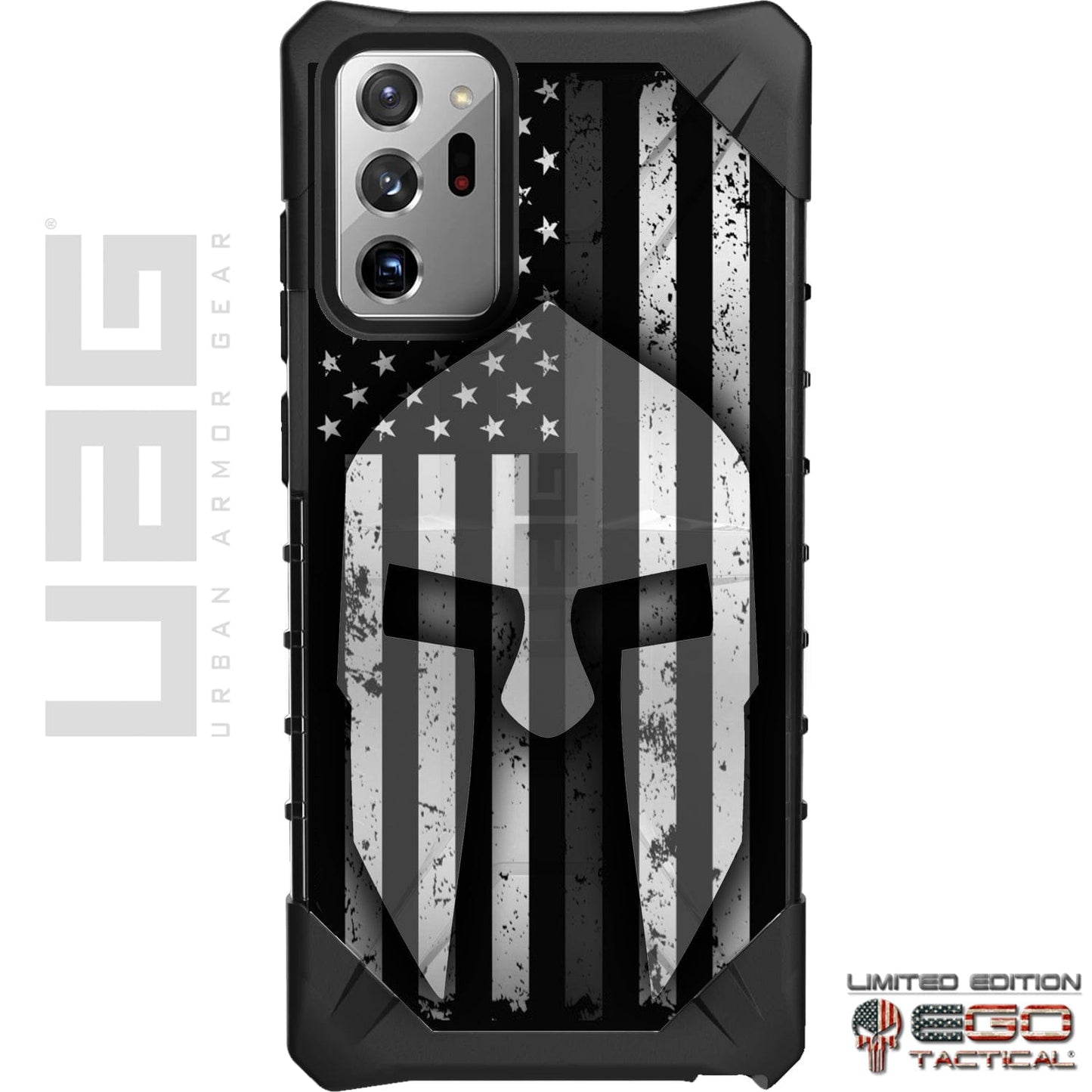 Ghost Spartan on Thin Line Flag Styles Custom Printed Case Design for Apple, Samsung, Google & Motorola Phone Models