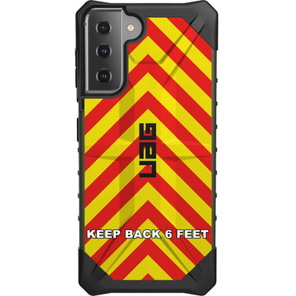 Emergency Vehicle Safety Chevrons Red/Yellow or Blue/Yellow (Stay Back Text) Custom Printed Case Design for Apple, Samsung, Google & Motorola Phone Models