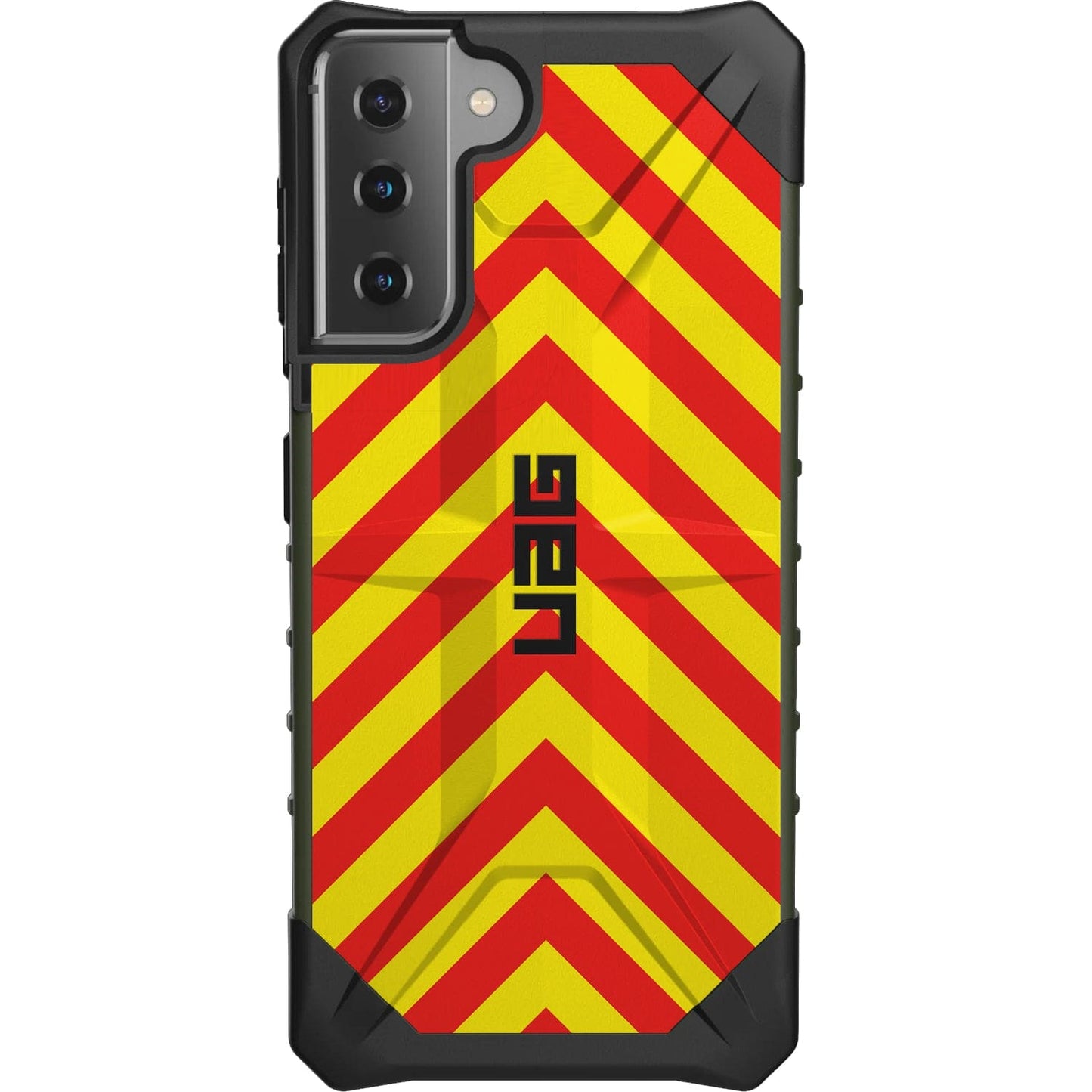 Emergency Vehicle Safety Chevrons Red/Yellow or Blue/Yellow (Stay Back Text) Custom Printed Case Design for Apple, Samsung, Google & Motorola Phone Models