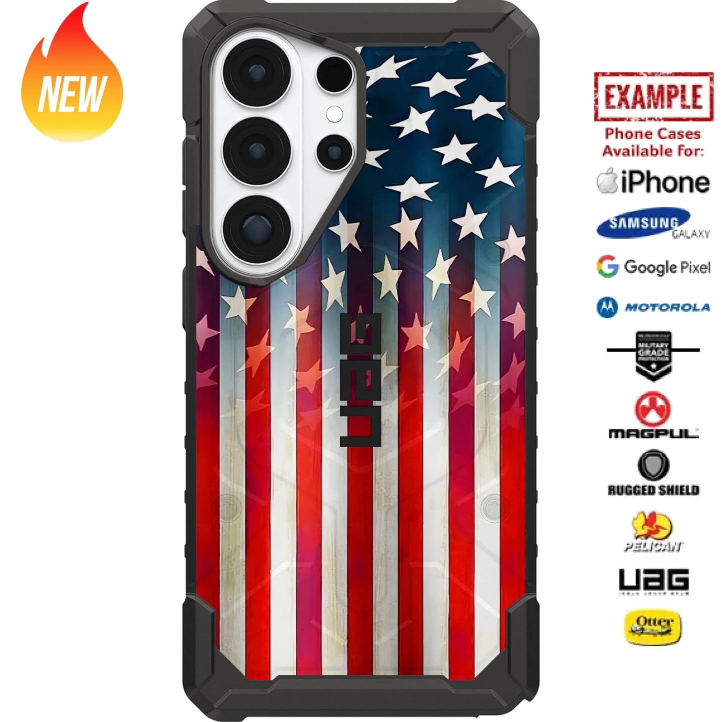 Vertical Stars and Stripes Fade Custom Printed Case Design for Apple, Samsung, Google & Motorola Phone Models