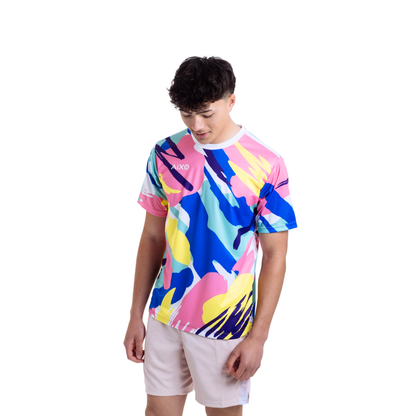 Aixo Abstract T-Shirt Mens (Multicolour Dark)