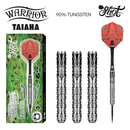 SHOT - Warrior Taiaha Steel Tip Darts - 90% Tungsten - 30g