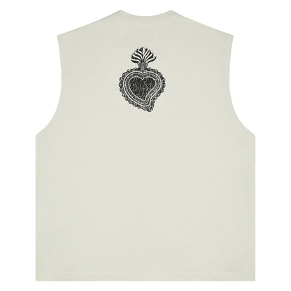 Diamond Sleeveless Tee | Vintage White/Black