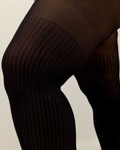 Black Ribbed Tights