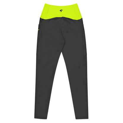 GymBum UK Luminous Surge Leggings with pockets – Summit Yellow