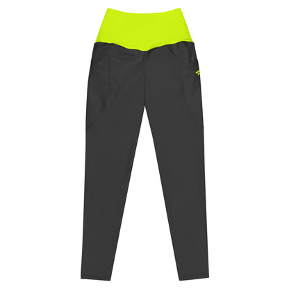GymBum UK Luminous Surge Leggings with pockets – Summit Yellow