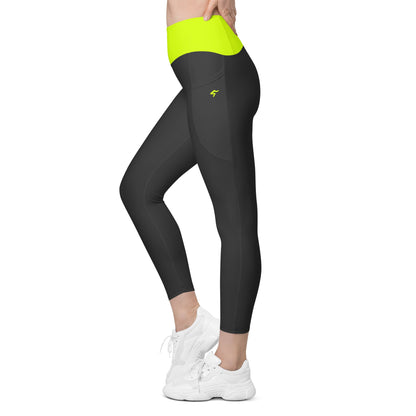 GymBum UK Luminous Surge Leggings with pockets – Summit Yellow