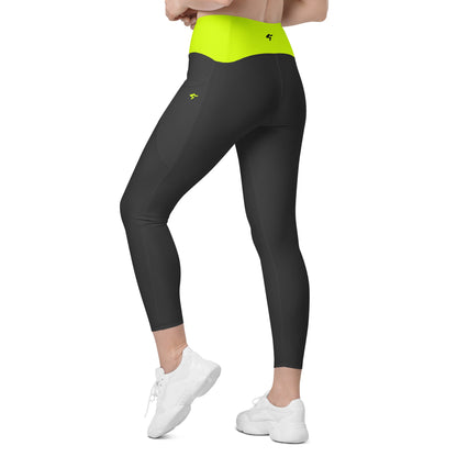 GymBum UK Luminous Surge Leggings with pockets – Summit Yellow