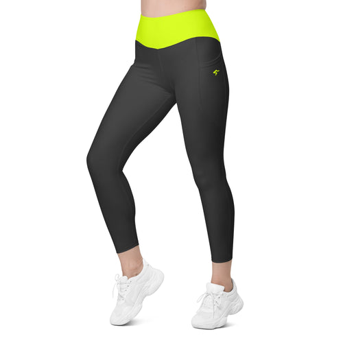 GymBum UK Luminous Surge Leggings with pockets – Summit Yellow