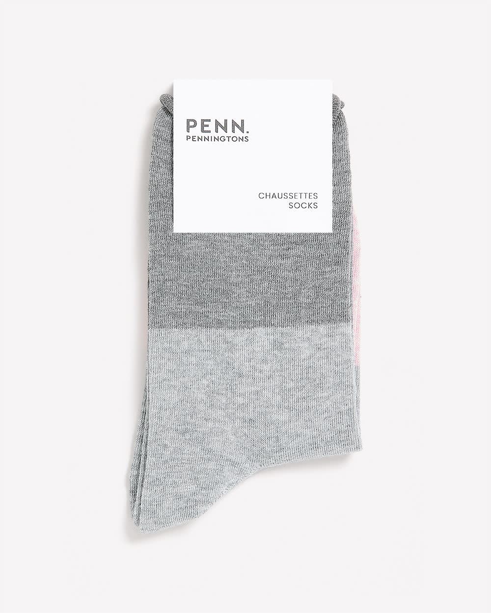 Colourblock Crew Socks with Rolled Edges